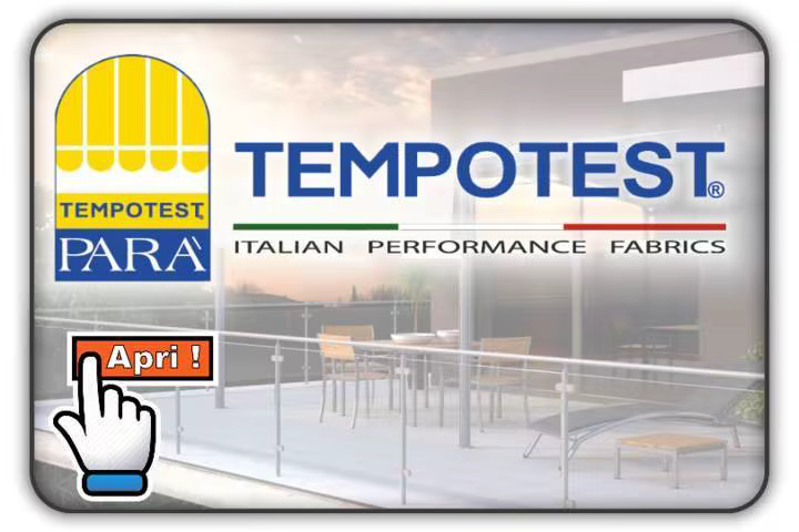 Catalogo tende da sole Tempotest Verbania - Tessuti PET e Acrilico